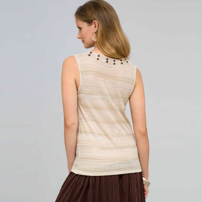 Beaded Scoop Neck Tank, toast combo, large image number 1