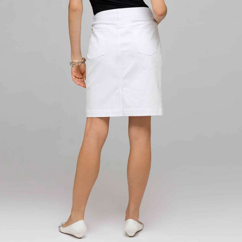 Denim Slim Skirt, white wash, large image number 1