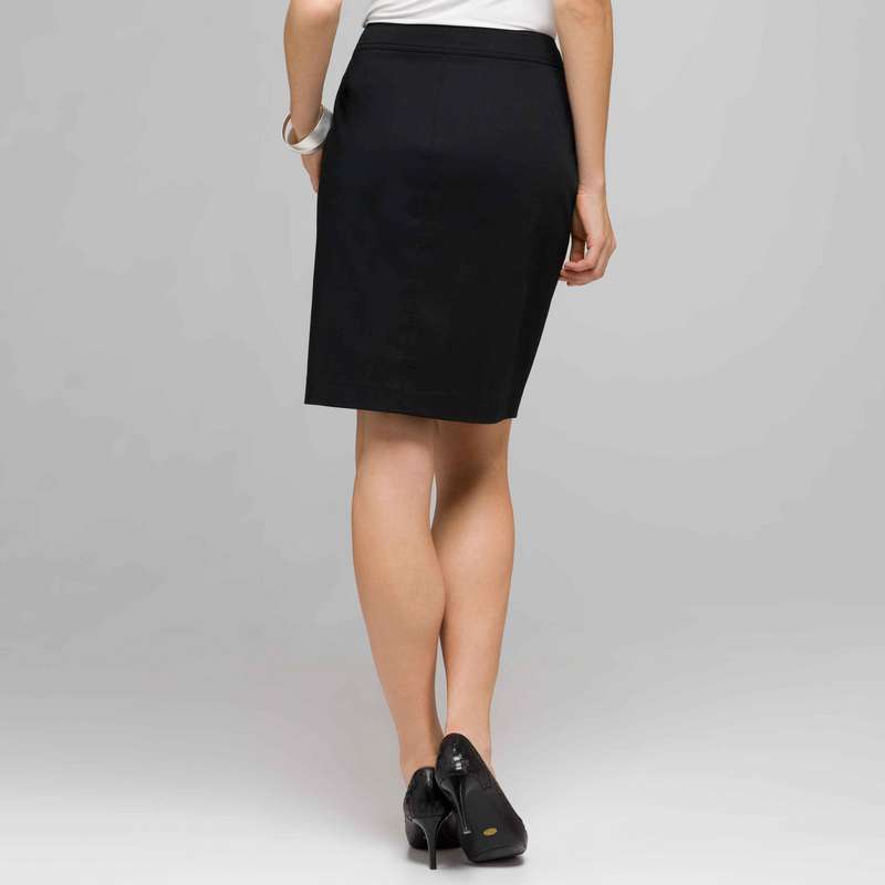 Button Front Skirt, Black, large image number 1
